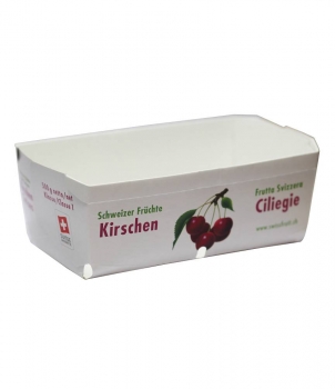 Früchteschale 500g ohne Henkel, bedruckt mit Kirschenmotiv "Schweizer Kirschen"